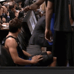 Grayson Allen going crazy on the bench