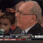 Jim Boeheim picking his nose